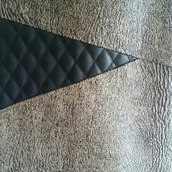 Alberto Makali Quilted Faux Leather Contrast Sheath Dress | Size M | Taupe Black - Picture 5 of 7